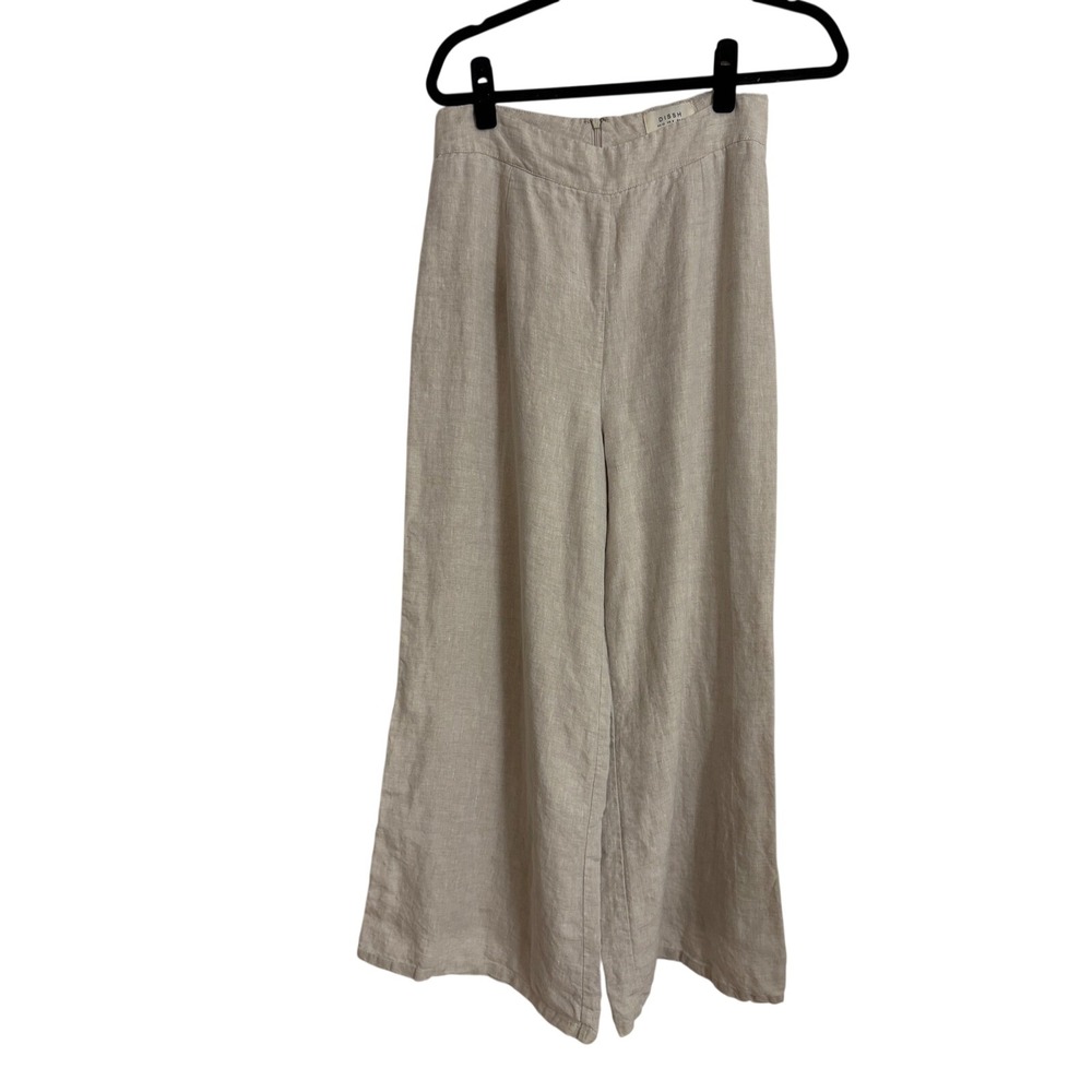 DISSH Tan Linen Wide Leg Pants Size 8